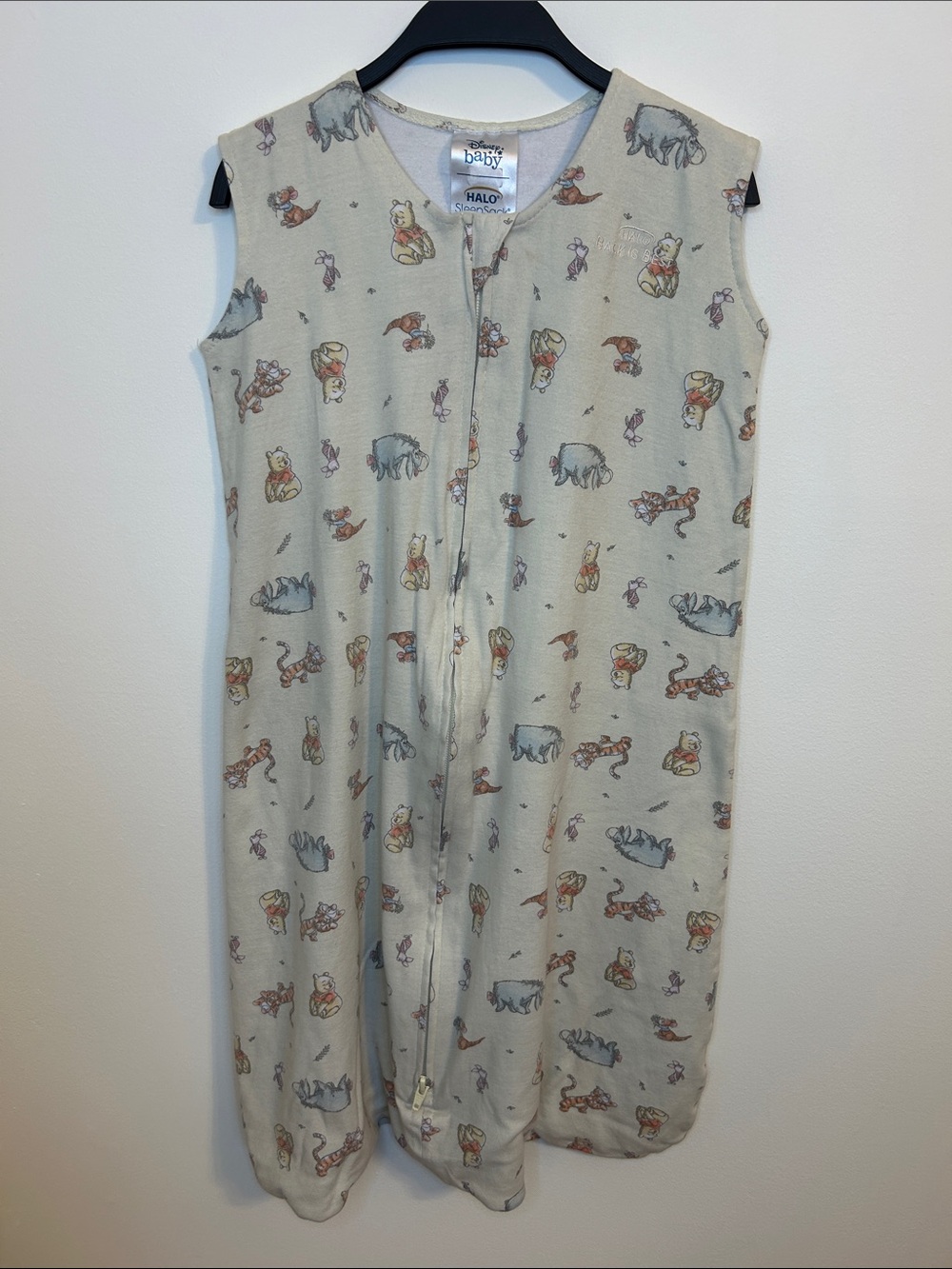 Halo x Disney Cream Winnie the Pooh & Friends Sleep Sack, Size Large / 12-18 Mos
